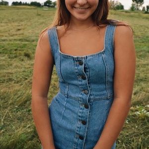 URBAN OUTFITTERS BUTTON DOWN DENIM MINI DRESS